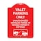 Signmission Valet Parking Unauthorized Vehicles Towed Owner Expense W/ Graphic Alum, 24" L, 18" H, RW-1824-22754 A-DES-RW-1824-22754 - alternate 1